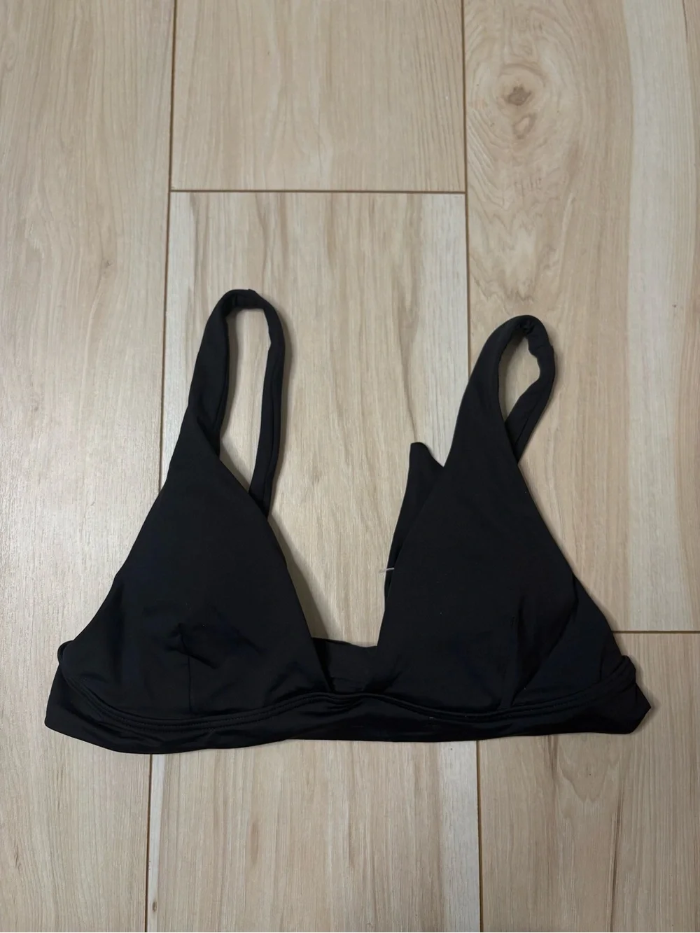 L*Space Black Triangle Bikini Top XL Tie Back Adjustable Swim Top Minimalist